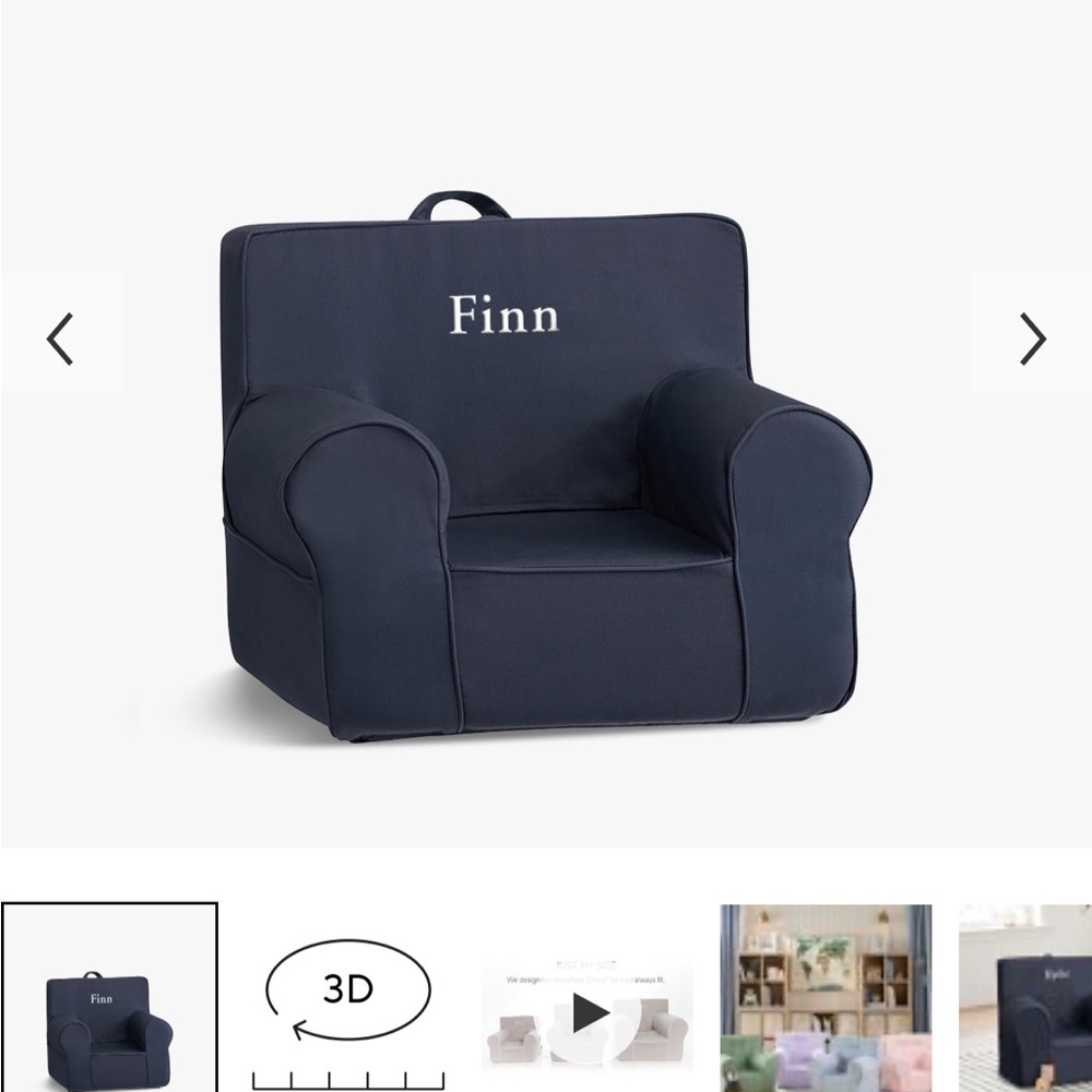 Pottery Barn my First Anywhere Chair Navy Slip Cover